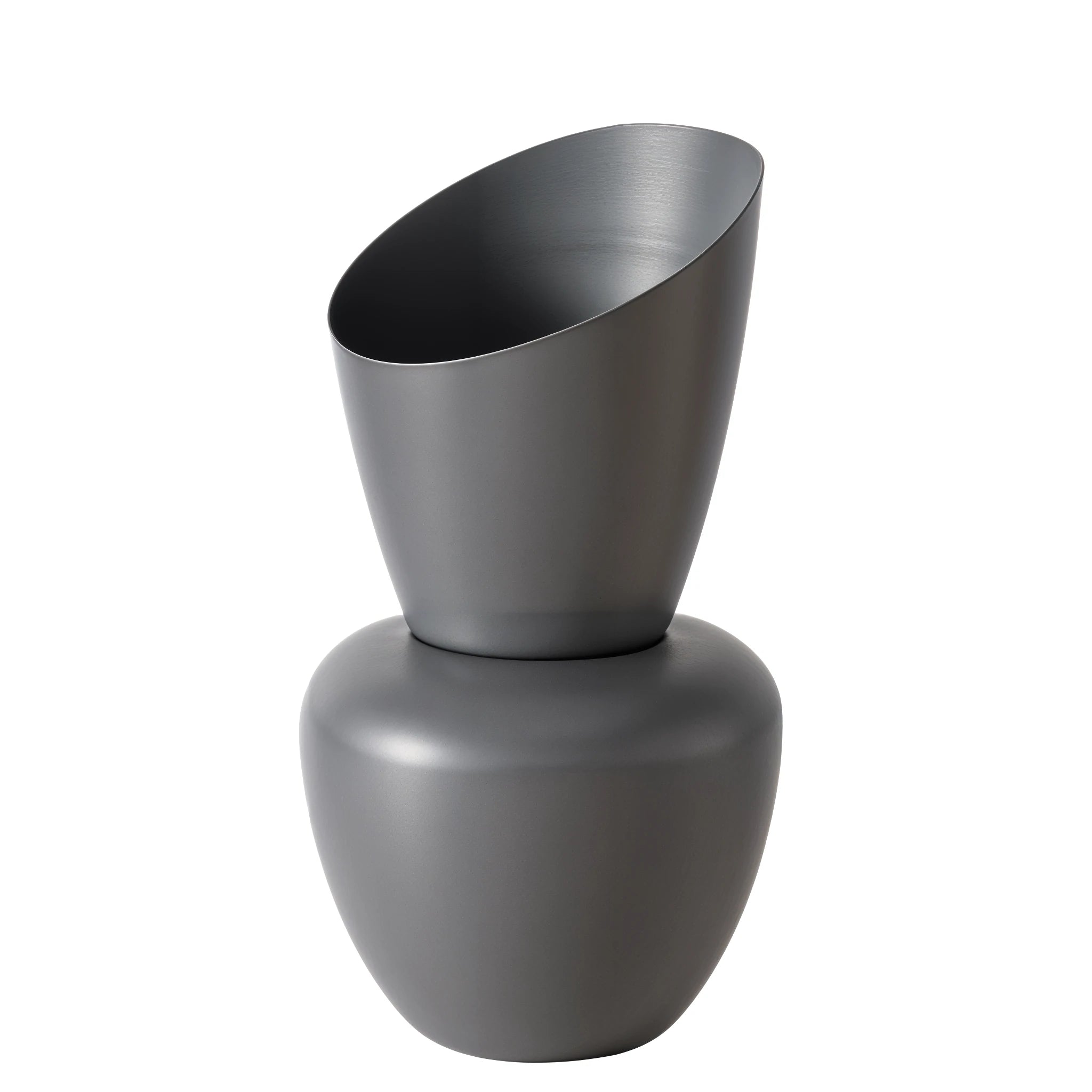 🏺 Vase Rundi – Fer Émaillé Gris Foncé Mat | Carton de 8 unités