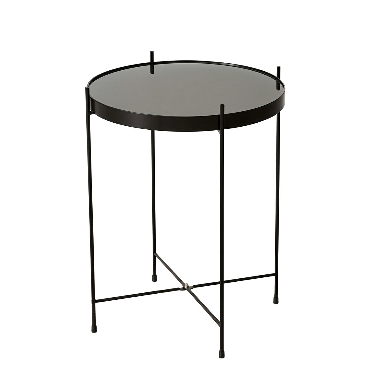 🪑 Table Sherin – Fer Noir& Verre Trempé | Carton de 4 unités