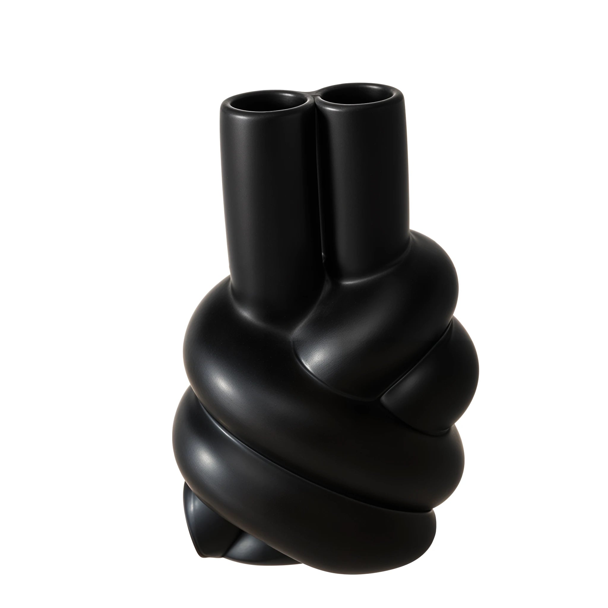 🏺 Vase Malko – Grès Noir Mat Épuré | Carton de 6 unités