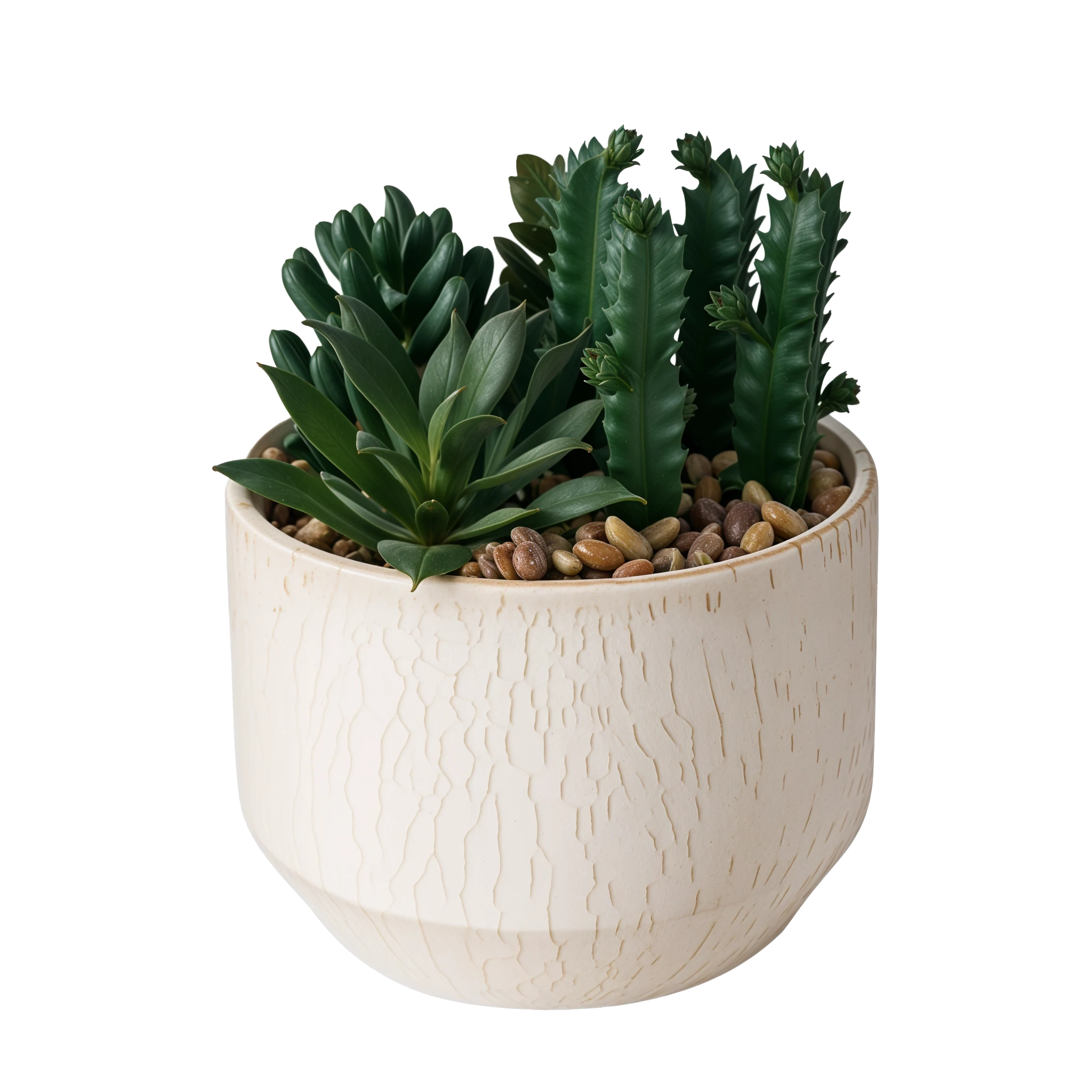 🌱 Plante Artificielle Succulente – Pot en Porcelaine | Carton de 6 unités