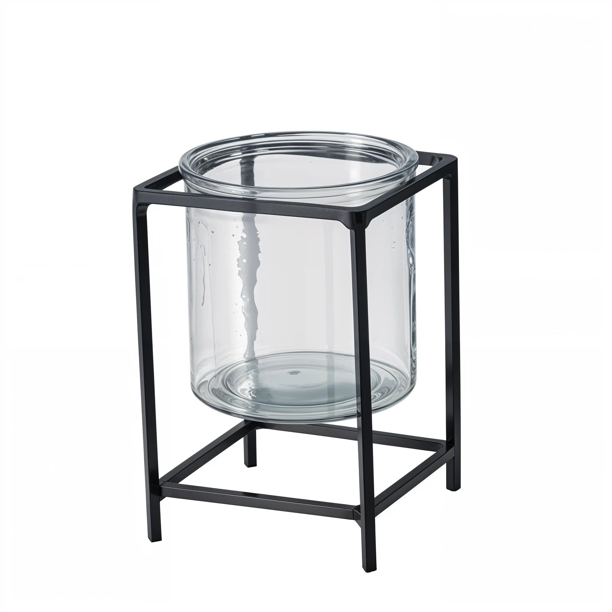 🕯️ Photophore Sorina – Fer Noir & Verre Transparent | Carton de 12 unités